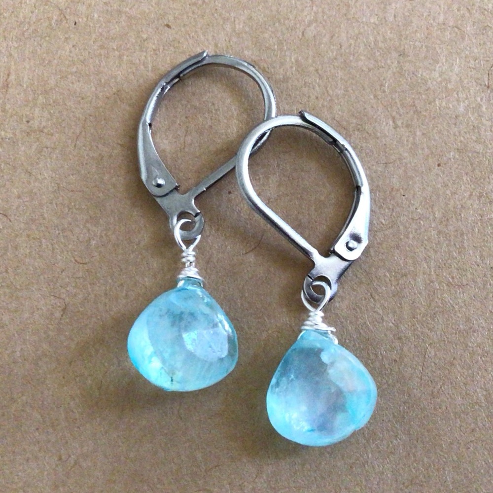 Natural Aquamarine Sundance Charm Earrings